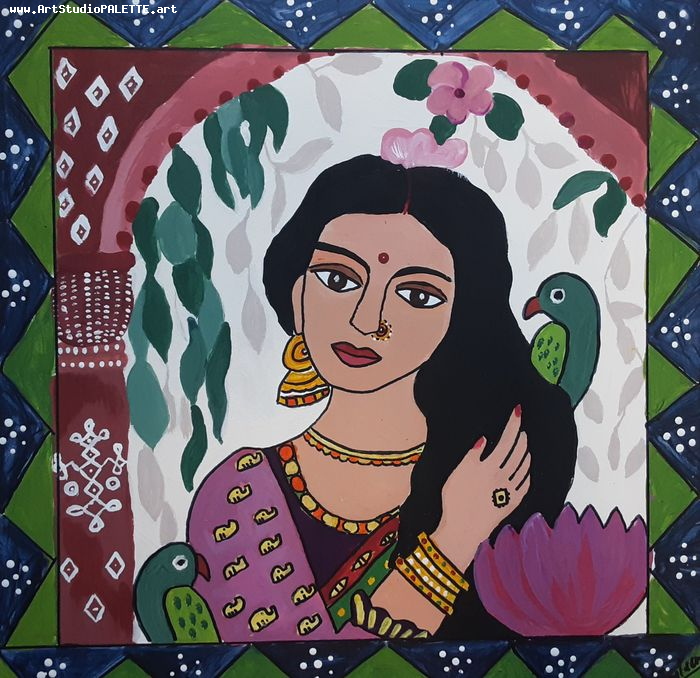 Art Studio PALETTE. Jasleen Kaur Picture. Canvas Acrylic People People 