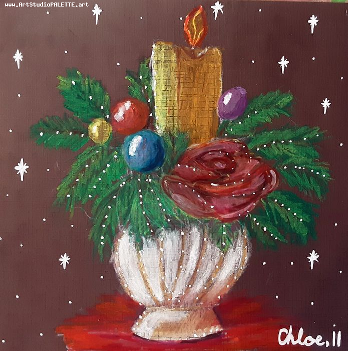 Art Studio PALETTE. Chloe Zhang Picture.  Oil Pastel Still Life Still Life 