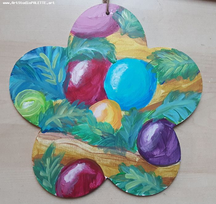 Art Studio PALETTE. Chloe Zhang Picture. Wood Acrylic Holidays Christmas 