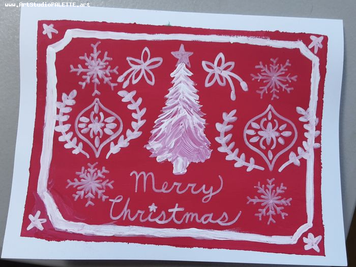 Art Studio PALETTE. Chloe Zhang Picture. Greeting Card Acrylic Holidays Christmas 