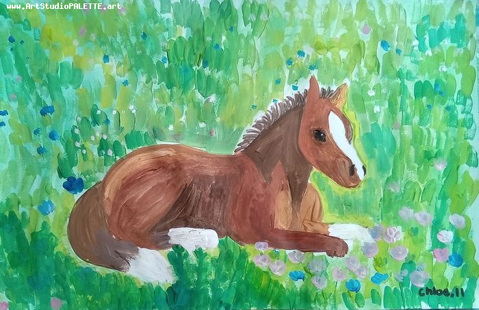 Art Studio PALETTE. Chloe Zhang Picture.  Tempera Animals Mix 