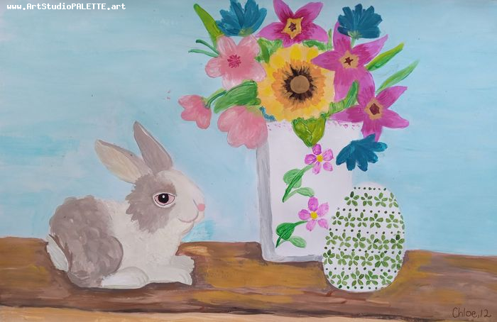 Art Studio PALETTE. Chloe Zhang Picture.  Tempera Holidays Easter 