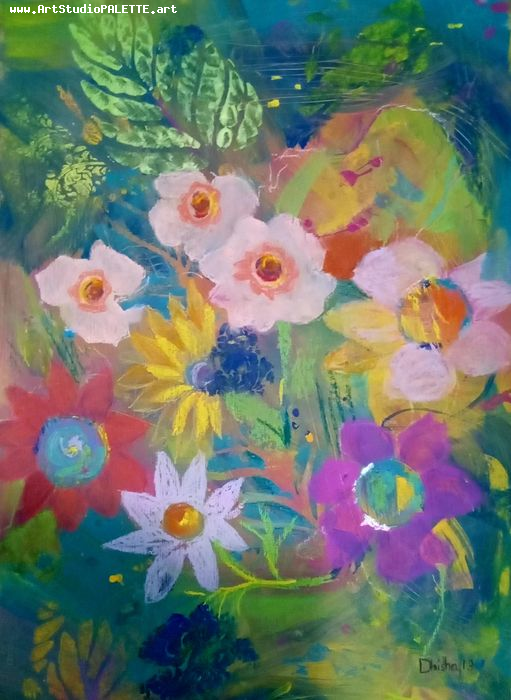 Art Studio PALETTE. Dhisha Senthil Picture.  Pastel Fantasy Abstract 