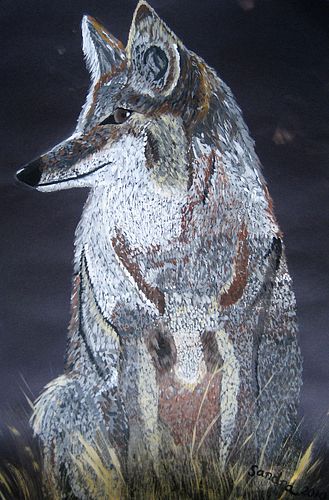 Art Studio PALETTE. Sandra Baraque Picture.  Tempera Animals Dogs 