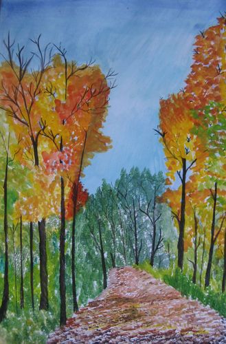 Art Studio PALETTE. Sandra Baraque Picture.   Landscape Fall Золотая Осень