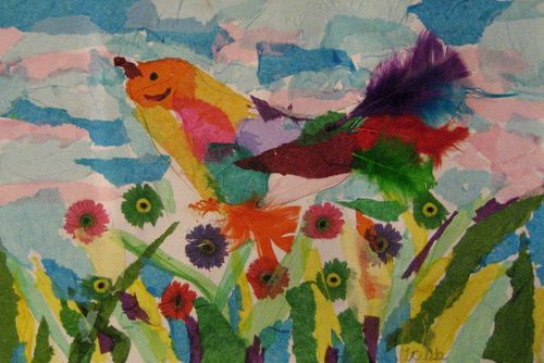 Art Studio PALETTE. Masha Pelekh Picture. Cardboard Applique Animals Birds Жар-Птица