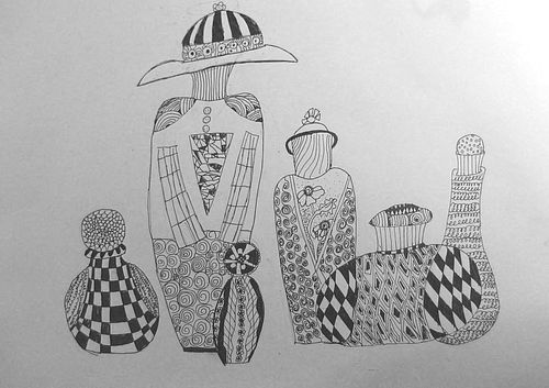 Art Studio PALETTE. Masha Pelekh Picture.  Ink Still Life Bottles 