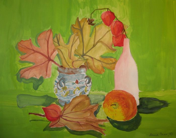 Art Studio PALETTE. Masha Pelekh Picture.  Tempera Still Life Still Life 