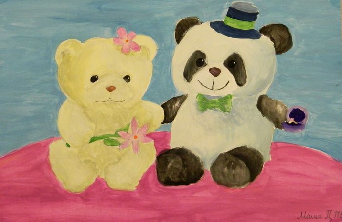 Art Studio PALETTE. Masha Pelekh Picture.  Tempera Fantasy Favorite Toy 