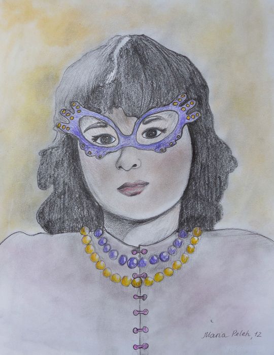 Art Studio PALETTE. Masha Pelekh Picture.  Coloured Pencil People Portrait 
