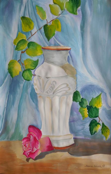 Art Studio PALETTE. Masha Pelekh Picture.  Tempera Still Life Still Life 