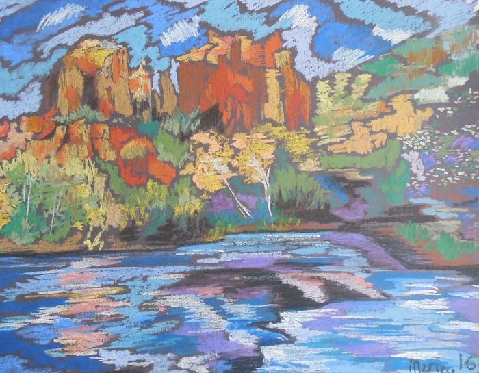 Art Studio PALETTE. Masha Pelekh Picture.  Pastel Landscape Nature 