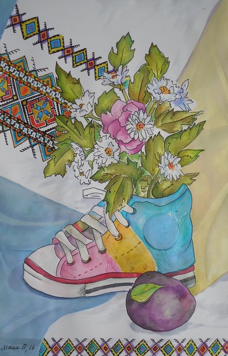 Art Studio PALETTE. Masha Pelekh Picture.  Watercolour, Ink Still Life Still Life 