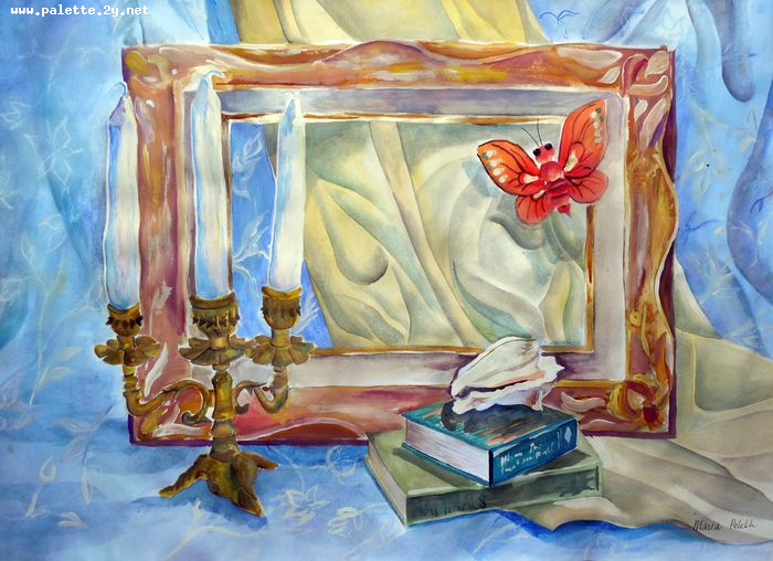 Art Studio PALETTE. Masha Pelekh Picture.  Watercolour Still Life Still Life Still Life in Iridescence