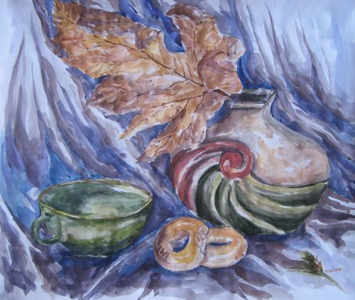 Art Studio PALETTE. Katya Akshentseva Picture.  Watercolour Still Life Still Life 