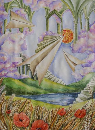 Art Studio PALETTE. Katya Akshentseva Picture.  Watercolour Fantasy Imagenation 