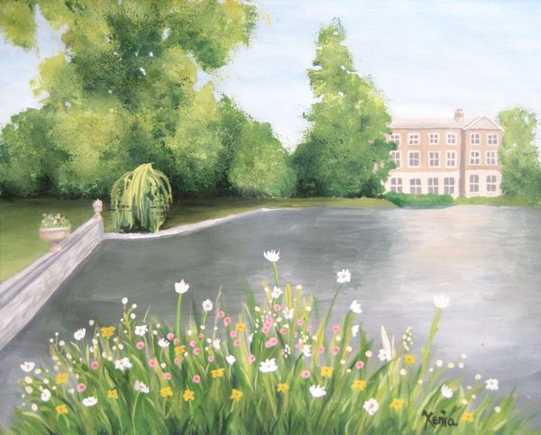 Art Studio PALETTE. Xenia Chiru Picture. Fine Art Paper Acrylic Landscape Houses 