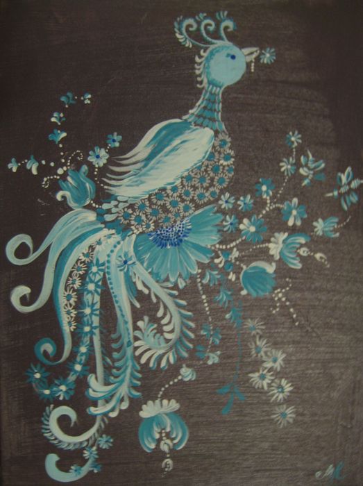 Art Studio PALETTE. Masha Rezvanova Picture.  Acrylic Dec. Art Birds 