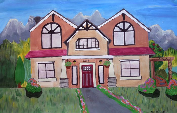 Art Studio PALETTE. Aanchal Singha Picture.   Landscape Houses 