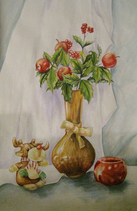 Art Studio PALETTE. Marina Zarud Picture.  Tempera Still Life Still Life 