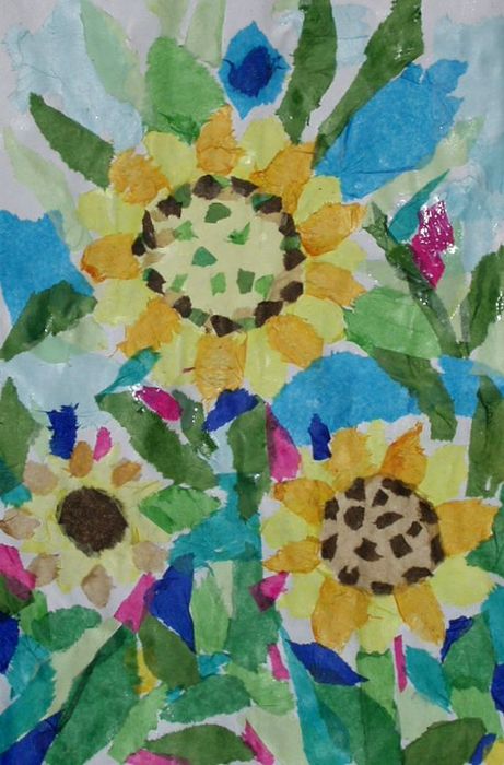 Art Studio PALETTE. Marina Zarud Picture.  Applique Plants Flowers 