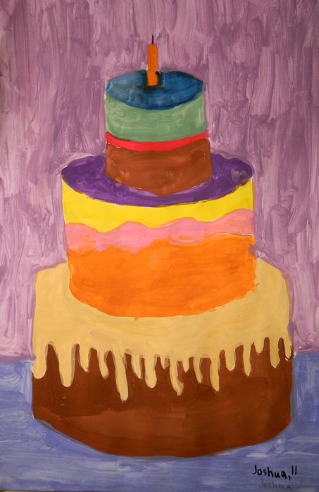 Art Studio PALETTE. Joshua Lukose Picture.  Tempera Fantasy Cakes 