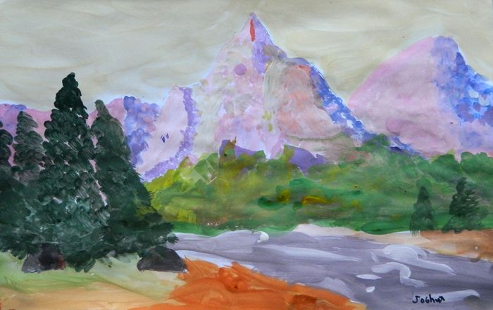 Art Studio PALETTE. Joshua Lukose Picture.  Tempera Landscape Nature 