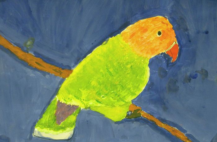 Art Studio PALETTE. Joshua Lukose Picture.  Tempera Animals Birds 