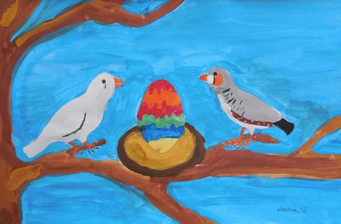 Art Studio PALETTE. Joshua Lukose Picture.  Tempera Holidays Easter 