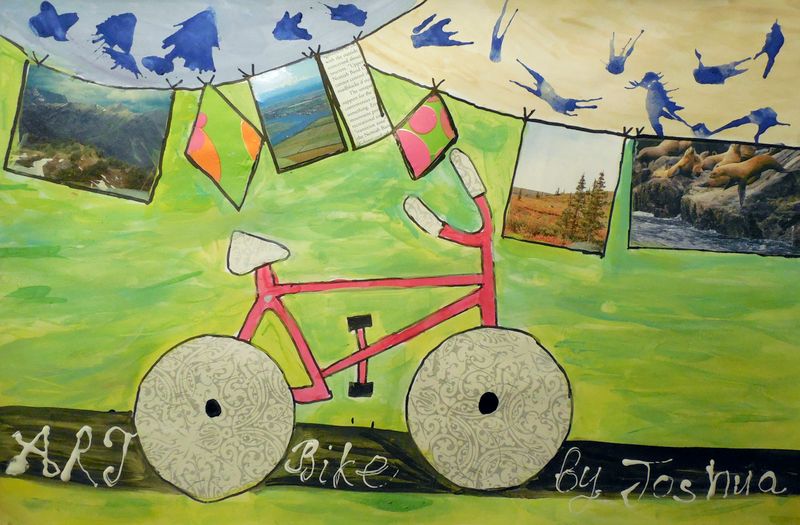Art Studio PALETTE. Joshua Lukose Picture.  Mixed Media Design Bicycle 