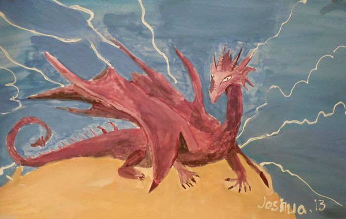 Art Studio PALETTE. Joshua Lukose Picture.  Tempera Fantasy Fairy Tail 