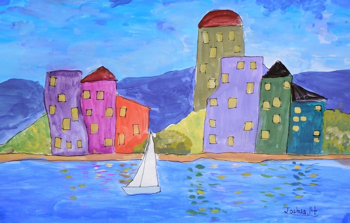 Art Studio PALETTE. Joshua Lukose Picture.  Marker, Tempera Landscape Vancouver BC 