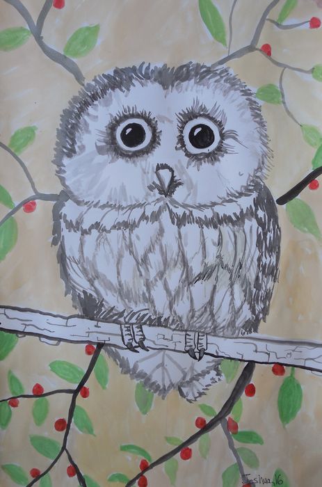 Art Studio PALETTE. Joshua Lukose Picture.  Watercolour Animals Birds 