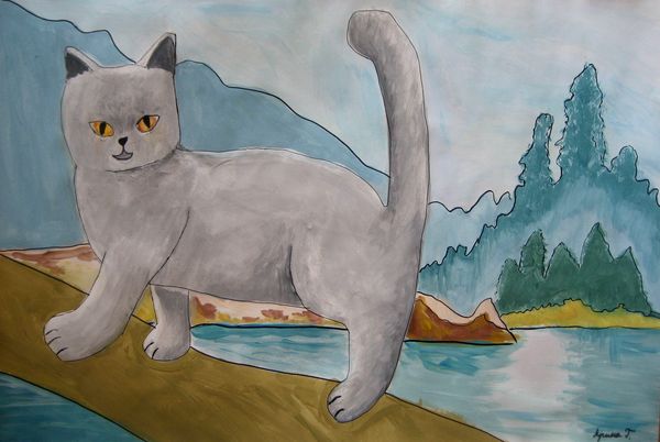 Art Studio PALETTE. Arina Guzhel Picture.   Animals Cats 