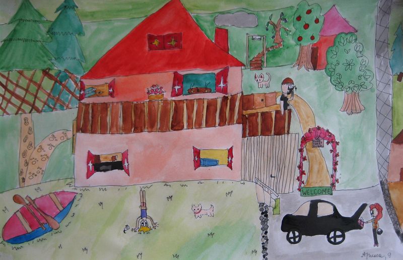 Art Studio PALETTE. Arina Guzhel Picture.  Watercolour, Ink People Activities 