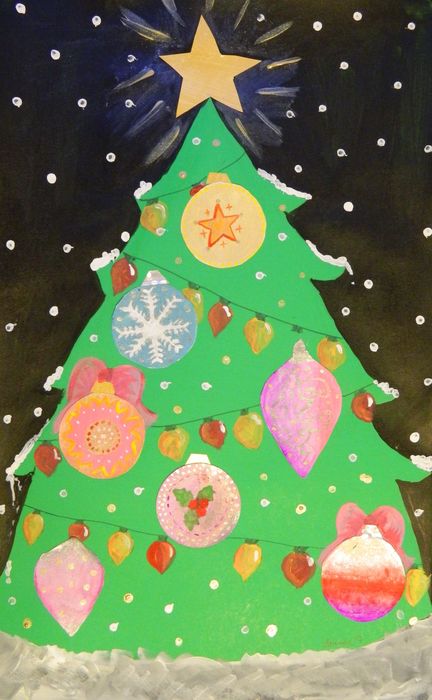 Art Studio PALETTE. Arina Guzhel Picture.  Mixed Media Holidays Christmas 