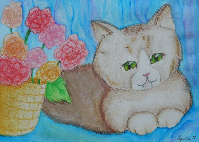 Art Studio PALETTE. Arina Guzhel Picture.   Animals Cats 