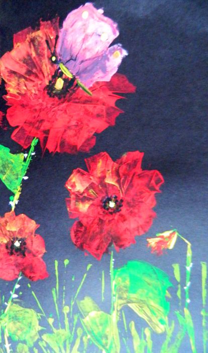 Art Studio PALETTE. Arina Guzhel Picture.  Tempera Plants Flowers 