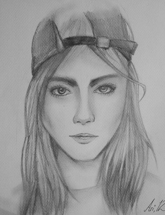 Art Studio PALETTE. Arina Guzhel Picture.  Pencil People Portrait 