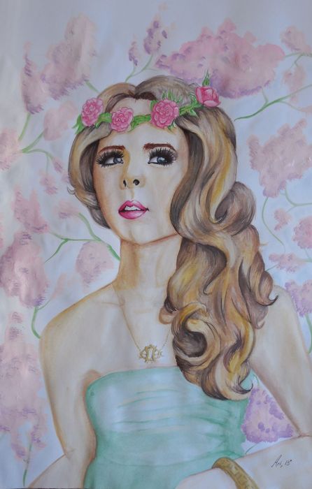 Art Studio PALETTE. Arina Guzhel Picture.  Watercolour People Portrait 