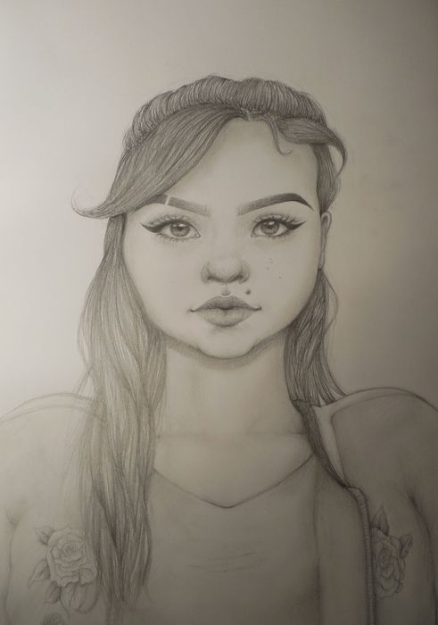 Art Studio PALETTE. Arina Guzhel Picture.  Pencil People Selfportrait 