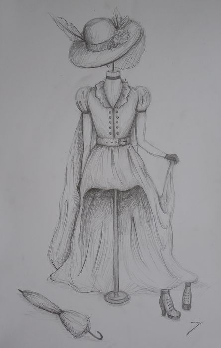 Art Studio PALETTE. Arina Guzhel Picture.  Pencil Design Clothes 