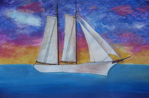 Art Studio PALETTE. Nastia Fendikevich Picture.  Acrylic Landscape Seascape 