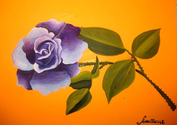 Art Studio PALETTE. Nastia Fendikevich Picture. Cardboard Acrylic Plants Flowers 