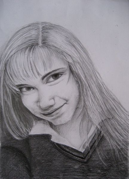 Art Studio PALETTE. Nastia Fendikevich Picture.  Pencil People Selfportrait 