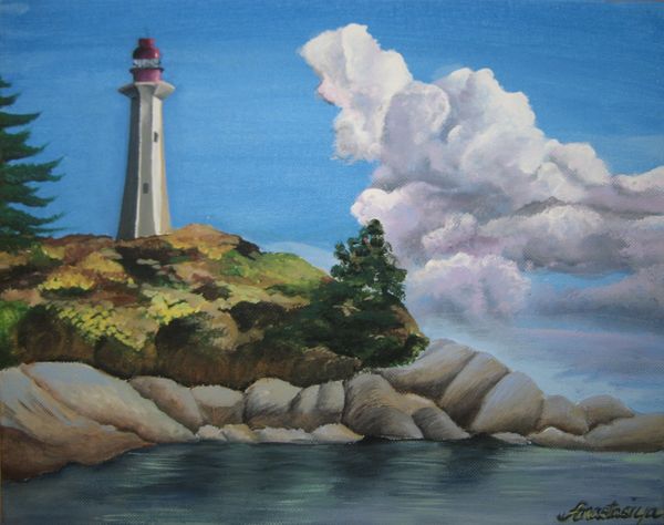 Art Studio PALETTE. Nastia Fendikevich Picture. Fine Art Paper Acrylic Landscape Nature 