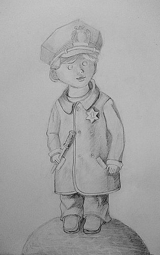 Art Studio PALETTE. Tony Cai Picture.  Pencil People Plaster Cast 