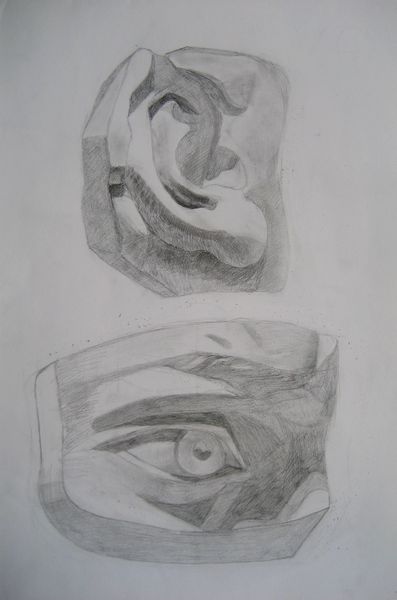 Art Studio PALETTE. Tony Cai Picture.  Pencil People Plaster Cast 