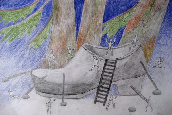 Art Studio PALETTE. Tony Cai Picture.  Coloured Pencil Fantasy Imagenation 