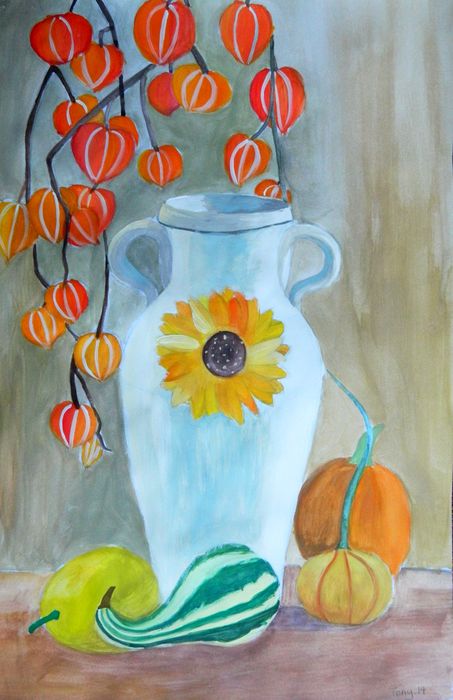 Art Studio PALETTE. Tony Cai Picture.  Tempera Still Life Still Life 